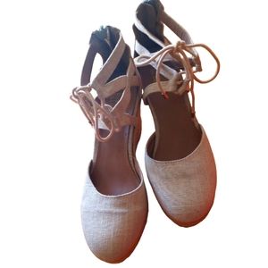 Canyon River Blues Women's Strapped up Sandals Wedges Color : Beige/Tan (Size 8)